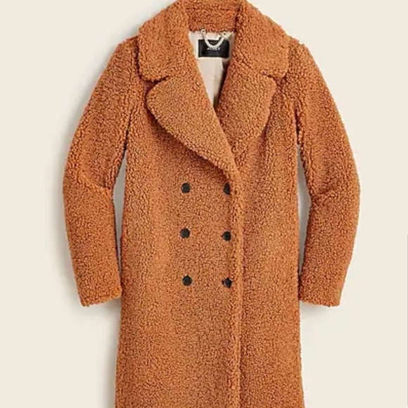 J Crew Double Breasted Sherpa Teddy Coat